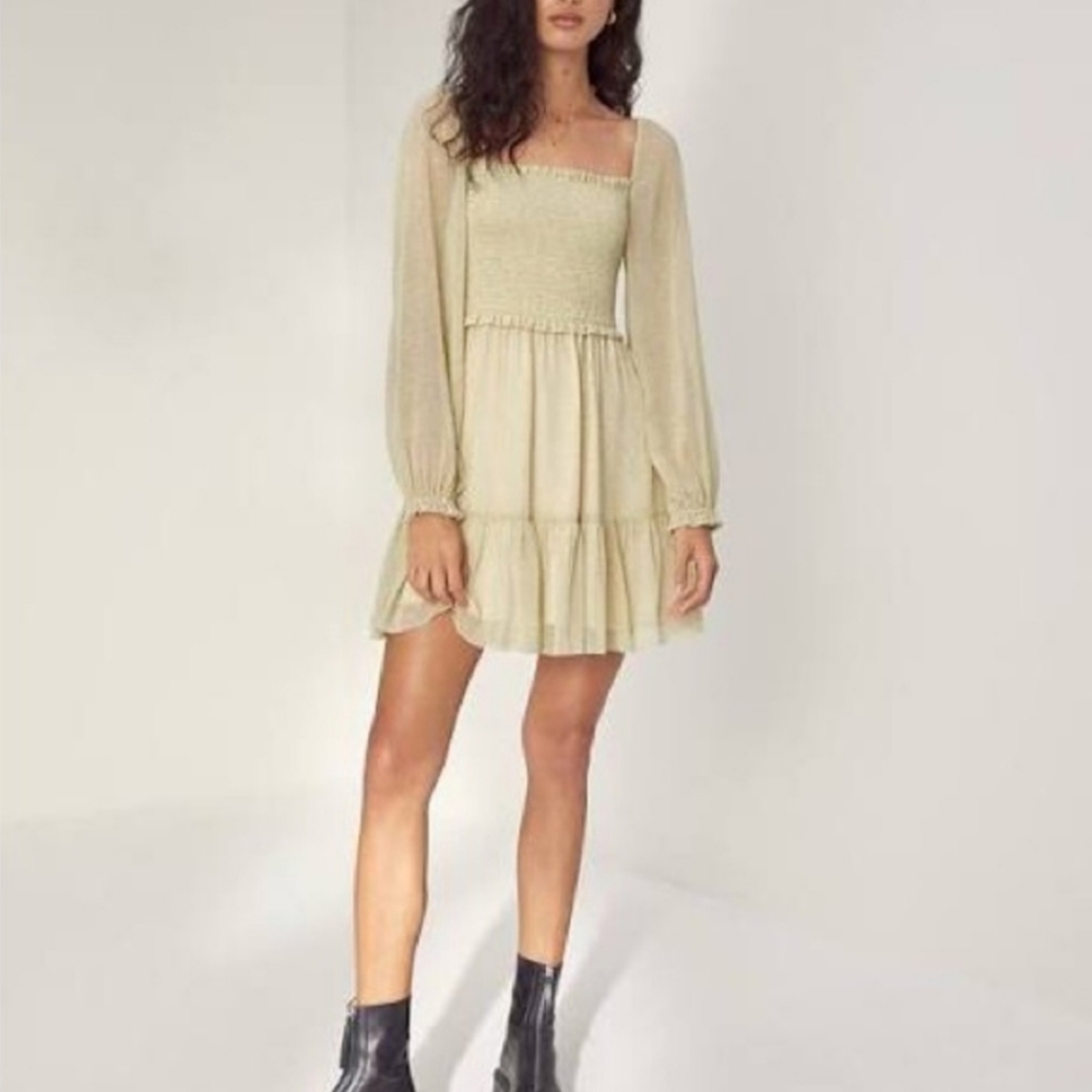 Aritzia Light Olive Mini Dress